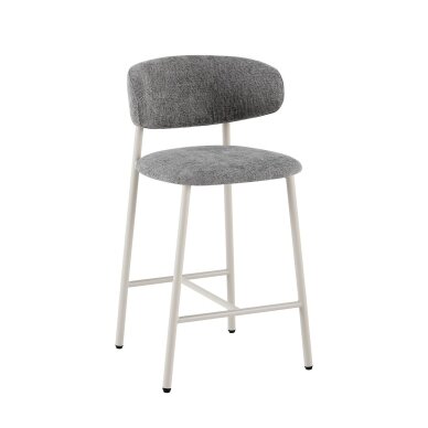 Baro kėdė PRIMO BAR GREY, pilka, lininė, pilkos kojos 1