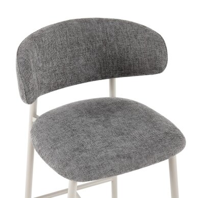 Baro kėdė PRIMO BAR GREY, pilka, lininė, pilkos kojos 2