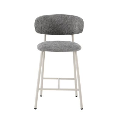 Baro kėdė PRIMO BAR GREY, pilka, lininė, pilkos kojos
