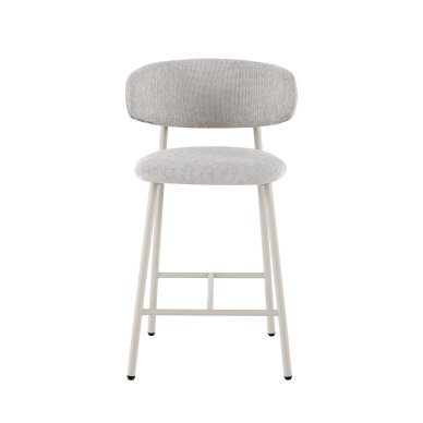 Baro kėdė PRIMO BAR GREY, šviesiai pilka, lininė, pilkos kojos Baro kėdė PRIMO BAR GREY, šviesiai pilka, lininė, pilkos kojos