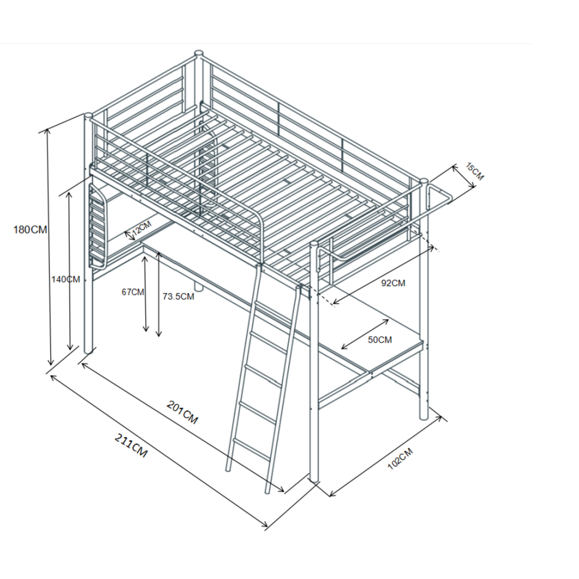 Dviaukštė lova z biurkiem 90x200 (balti) 3 Dviaukštė lova z biurkiem 90x200 (balti) 3