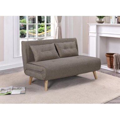 Dvivietė sofa-lova TEMPO, pilkai ruda (taupe)