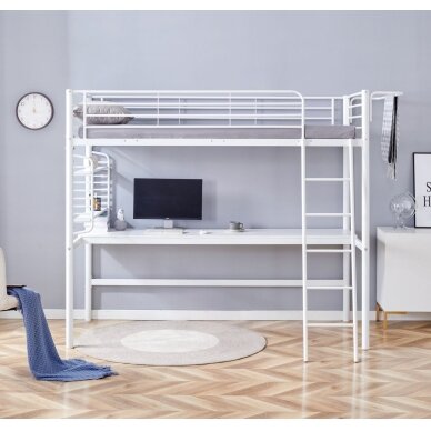 Dviaukštė lova z biurkiem 90x200 (balti) 1 Dviaukštė lova z biurkiem 90x200 (balti) 1