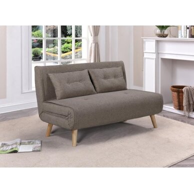 Dvivietė sofa-lova TEMPO, pilkai ruda (taupe)