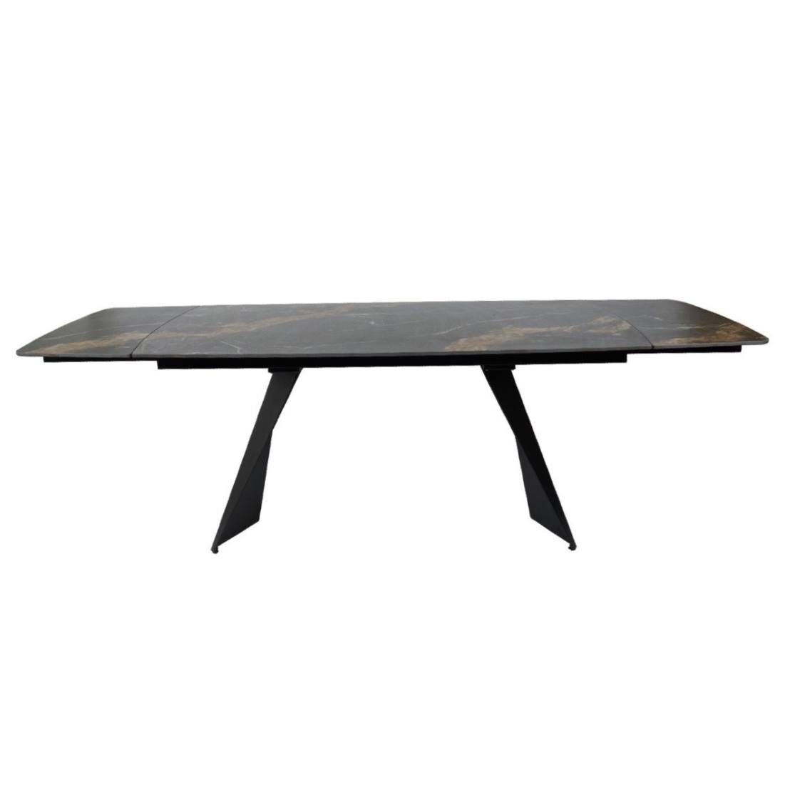 Išskleidžiamas valgomojo stalas ECLIPSE 165-240x90 cm, matinė juoda su auksu 2 Išskleidžiamas valgomojo stalas ECLIPSE 165-240x90 cm, matinė juoda su auksu 2