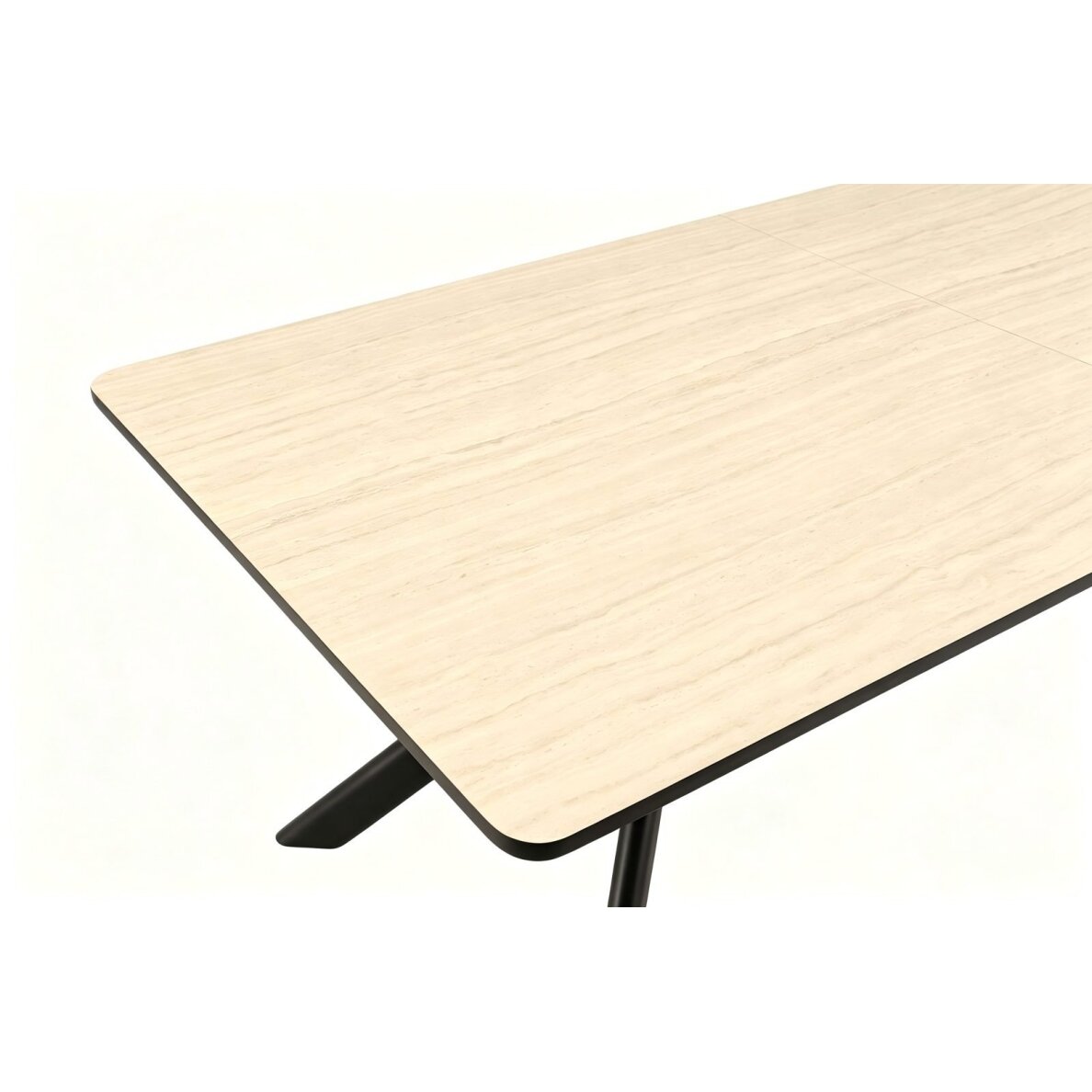 Išskleidžiamas valgomojo stalas BRUTO 210-360x100 cm, šviesus travertinas 5