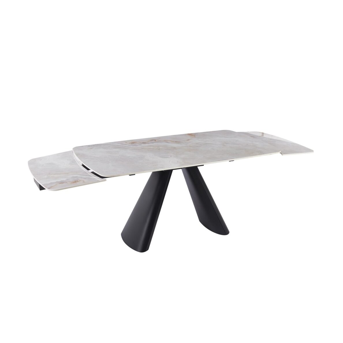 Išskleidžiamas valgomojo stalas CORVUS 165-240x90 cm, blizgi balta 1