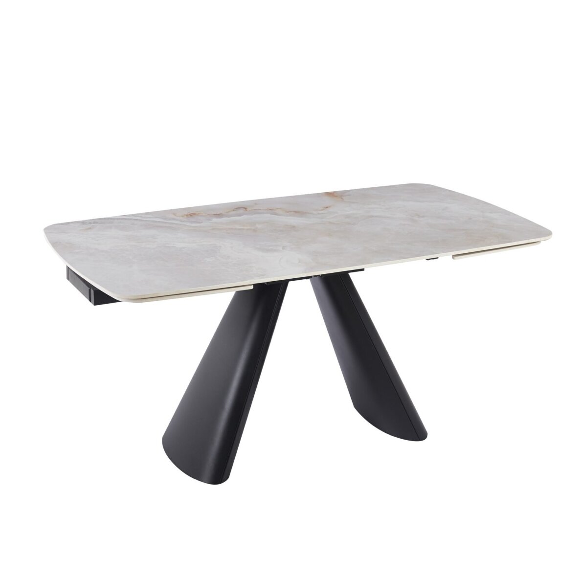 Išskleidžiamas valgomojo stalas CORVUS 165-240x90 cm, blizgi balta