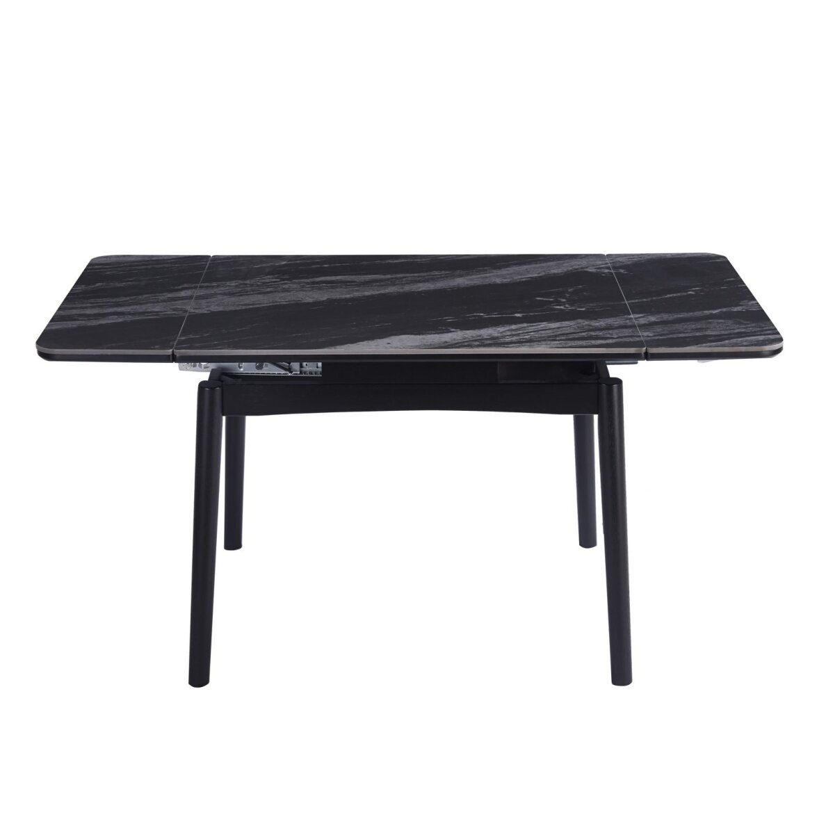 Išskleidžiamas valgomojo stalas DOVE 100-160x80 cm, matinė juoda 4
