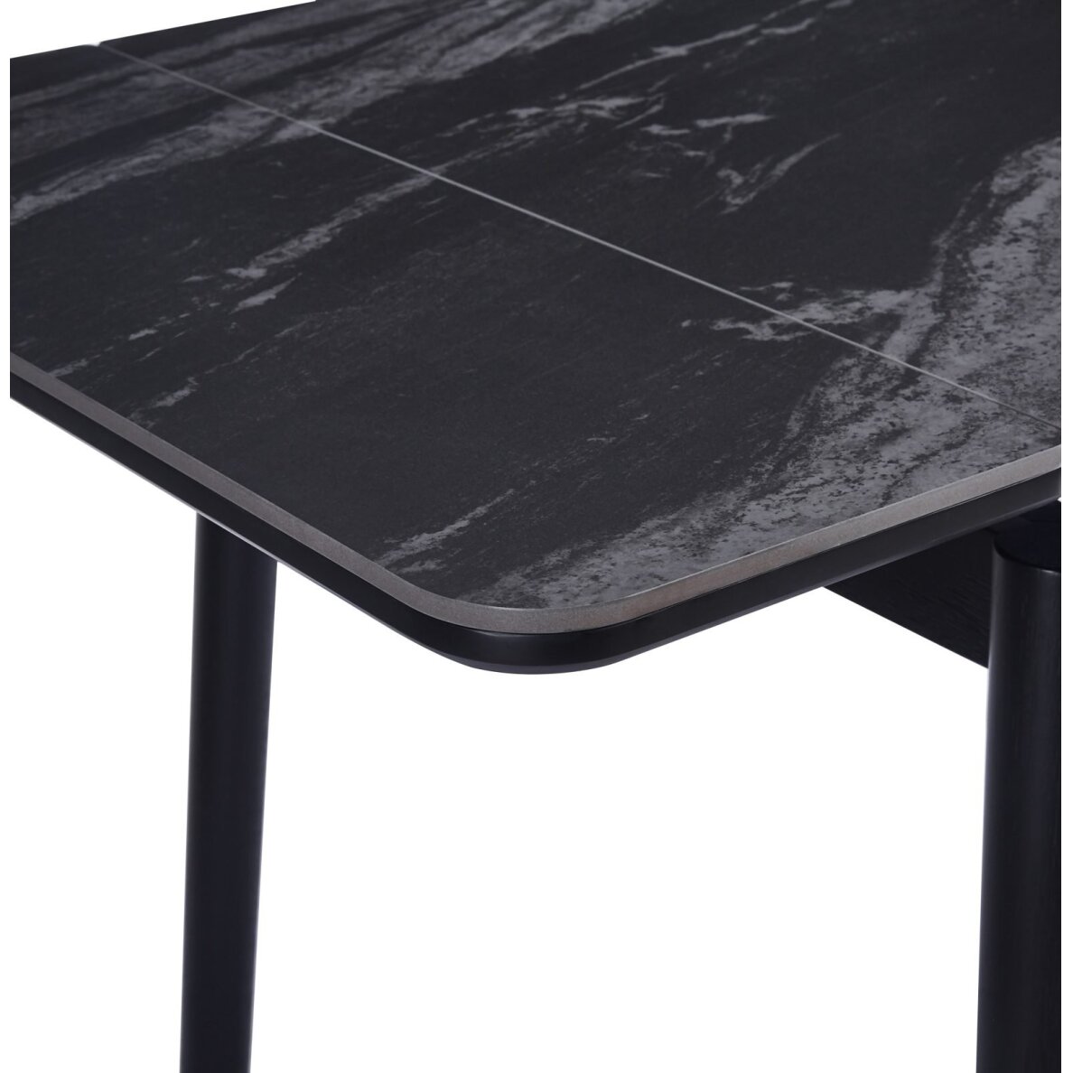 Išskleidžiamas valgomojo stalas DOVE 100-160x80 cm, matinė juoda 5 Išskleidžiamas valgomojo stalas DOVE 100-160x80 cm, matinė juoda 5
