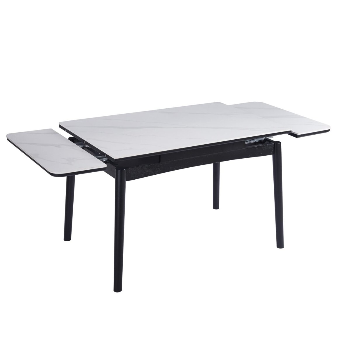 Išskleidžiamas valgomojo stalas DOVE 120-180x80 cm, matinė balta 1 Išskleidžiamas valgomojo stalas DOVE 120-180x80 cm, matinė balta 1