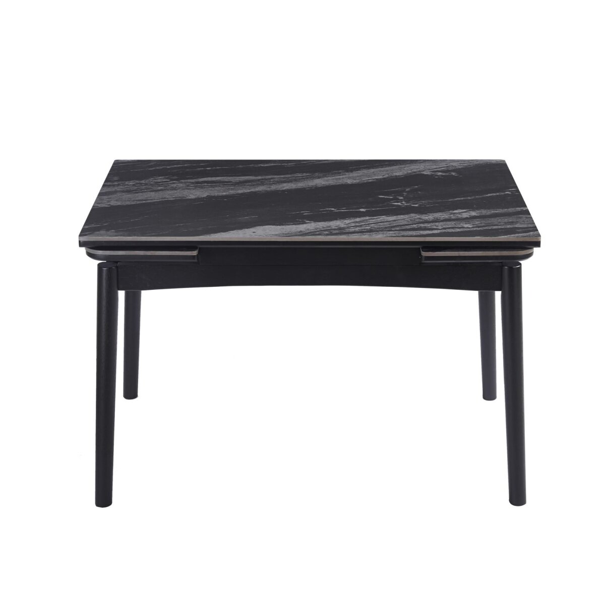 Išskleidžiamas valgomojo stalas DOVE 120-180x80 cm, matinė juoda 2 Išskleidžiamas valgomojo stalas DOVE 120-180x80 cm, matinė juoda 2