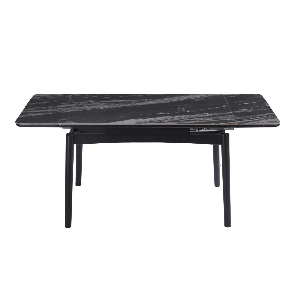 Išskleidžiamas valgomojo stalas DOVE 120-180x80 cm, matinė juoda 3 Išskleidžiamas valgomojo stalas DOVE 120-180x80 cm, matinė juoda 3