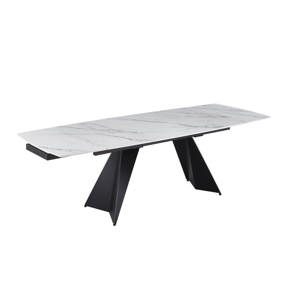 Išskleidžiamas valgomojo stalas ECLIPSE 165-240x90 cm, matinė balta su auksu 1