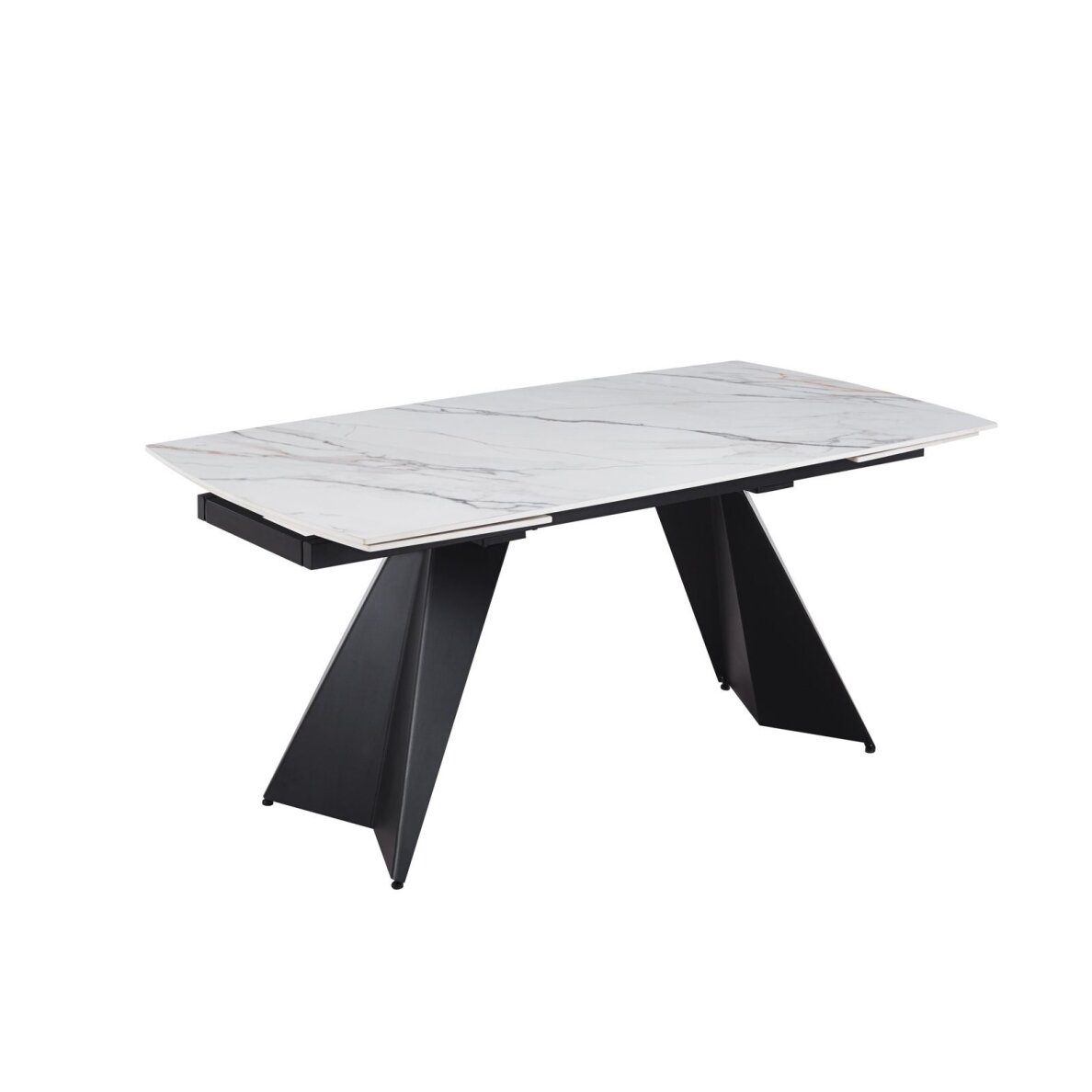 Išskleidžiamas valgomojo stalas ECLIPSE 165-240x90 cm, matinė balta su auksu