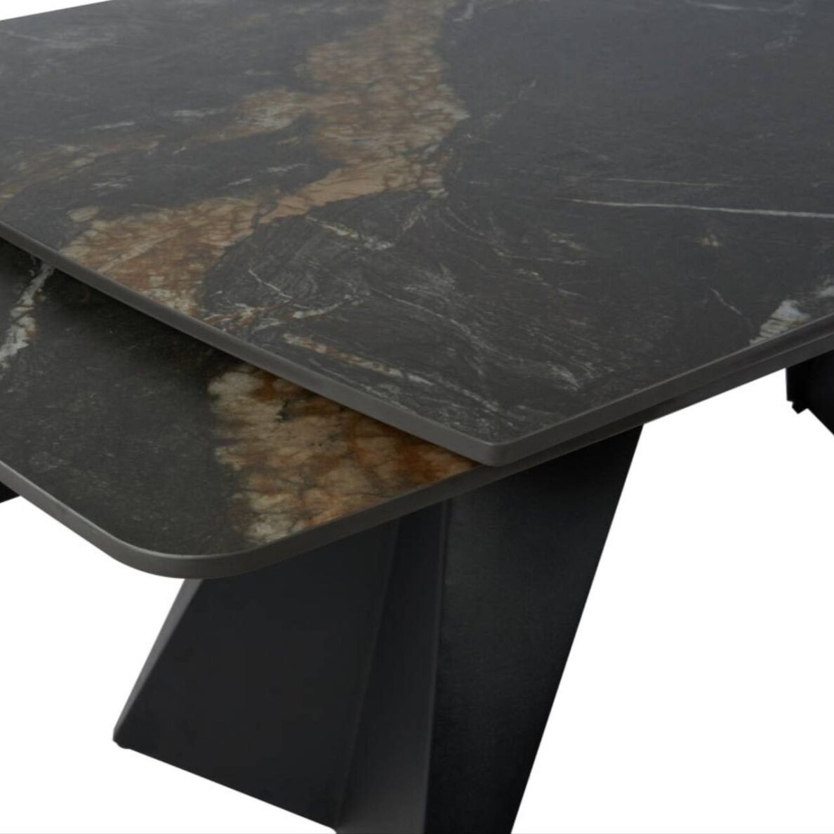 Išskleidžiamas valgomojo stalas ECLIPSE 165-240x90 cm, matinė juoda su auksu 3 Išskleidžiamas valgomojo stalas ECLIPSE 165-240x90 cm, matinė juoda su auksu 3