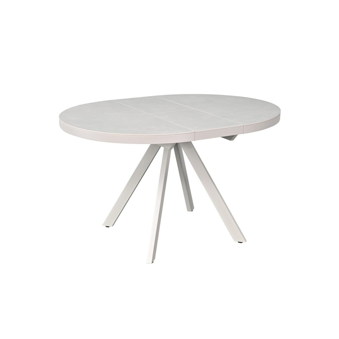 Išskleidžiamas valgomojo stalas LIBRA 100-130x100 cm, kreminis travertinas, pilkos kojos 2 Išskleidžiamas valgomojo stalas LIBRA 100-130x100 cm, kreminis travertinas, pilkos kojos 2