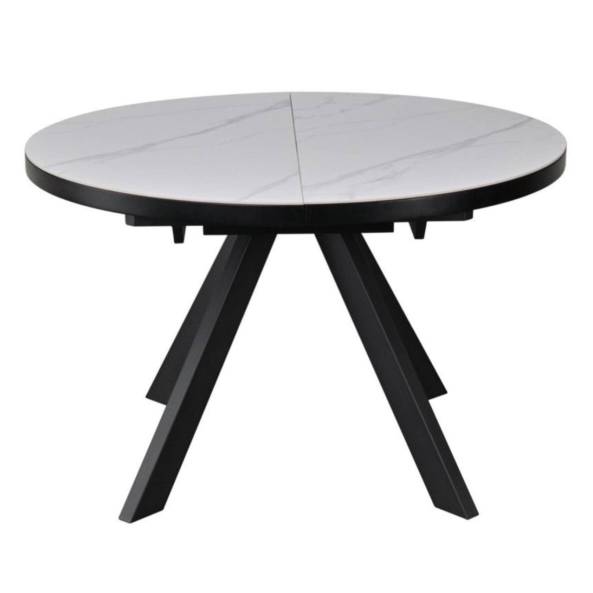 Išskleidžiamas valgomojo stalas LYRA 120-160x120 cm, matinė balta 1