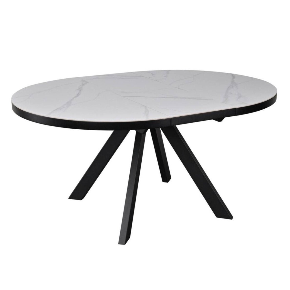 Išskleidžiamas valgomojo stalas LYRA 120-160x120 cm, matinė balta 2