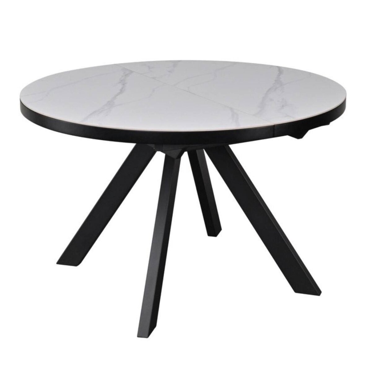 Išskleidžiamas valgomojo stalas LYRA 120-160x120 cm, matinė balta