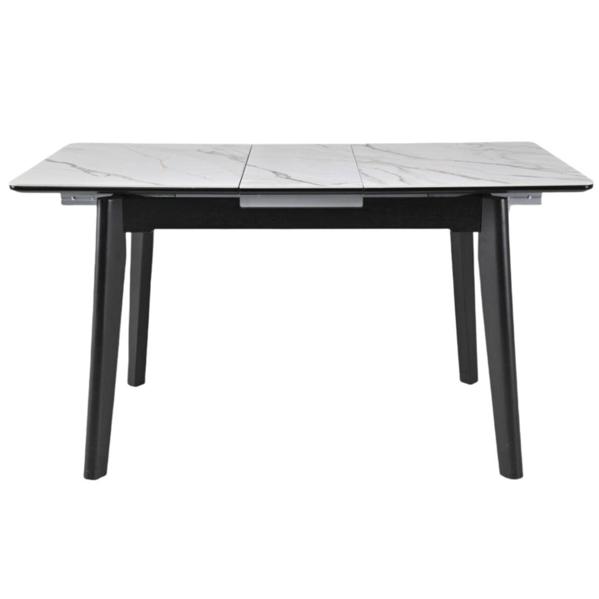 Išskleidžiamas valgomojo stalas OSTEN 120-160x80 cm, matinė balta su auksu 3