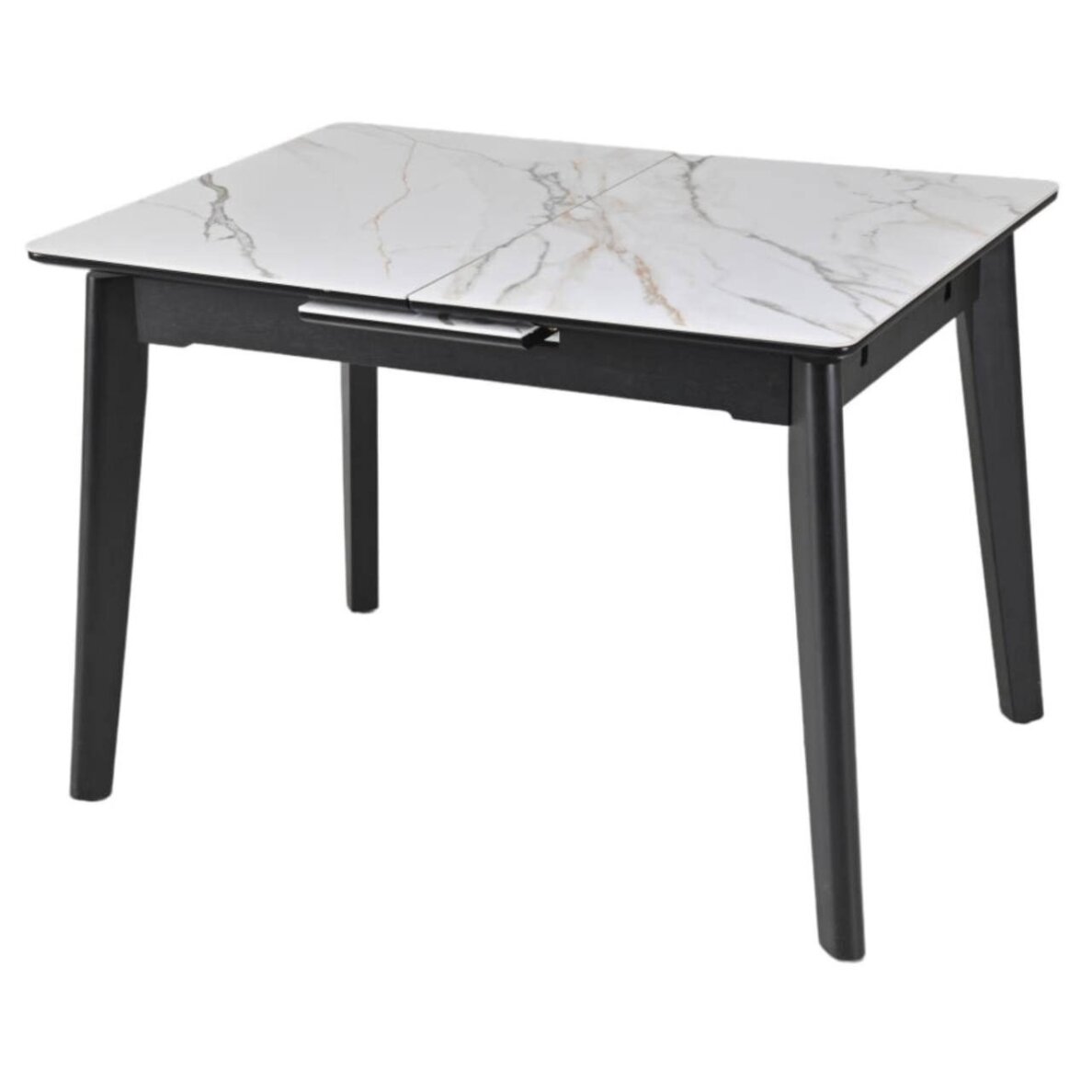 Išskleidžiamas valgomojo stalas OSTEN 120-160x80 cm, matinė balta su auksu 4