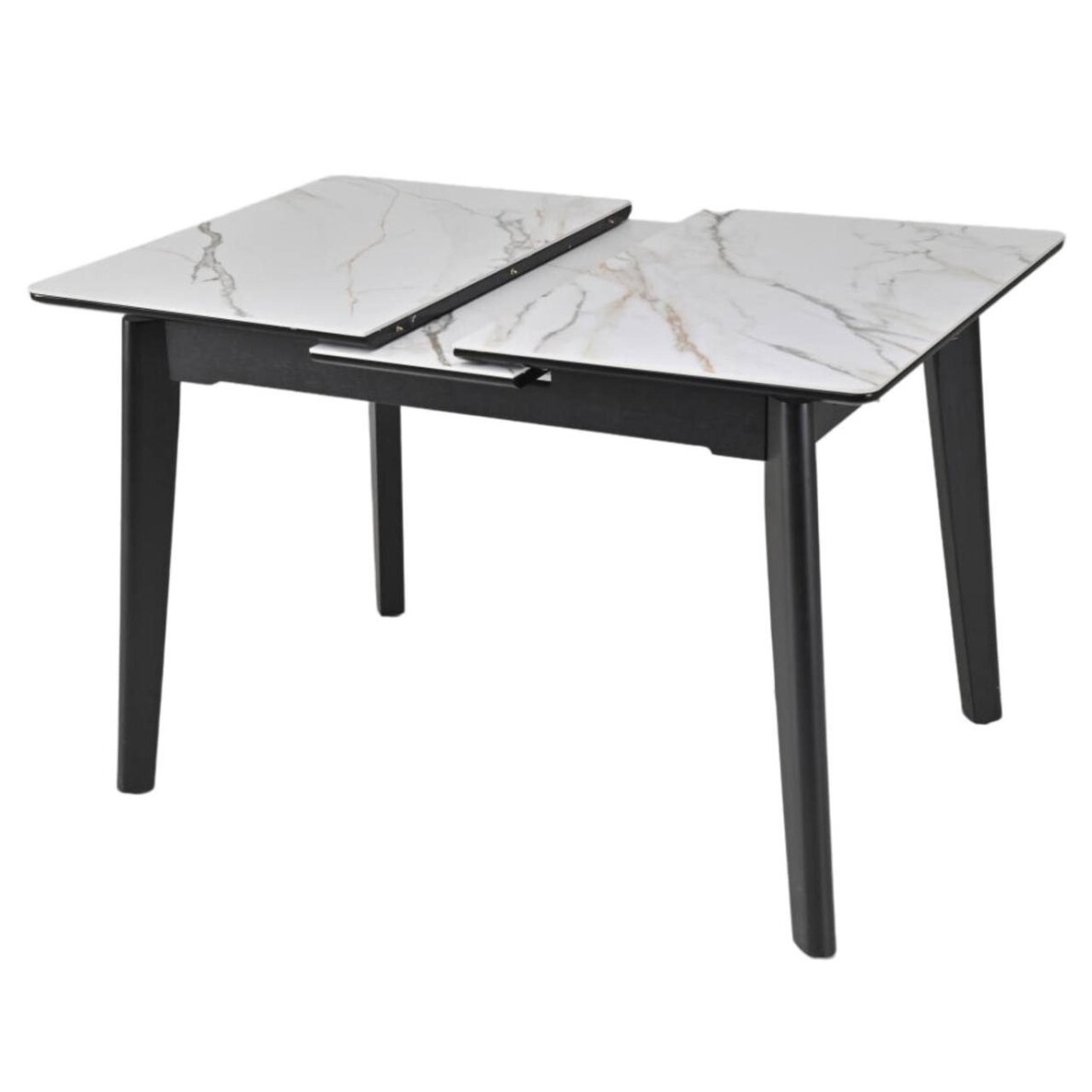 Išskleidžiamas valgomojo stalas OSTEN 140-180x80 cm, matinė balta su auksu 5 Išskleidžiamas valgomojo stalas OSTEN 140-180x80 cm, matinė balta su auksu 5