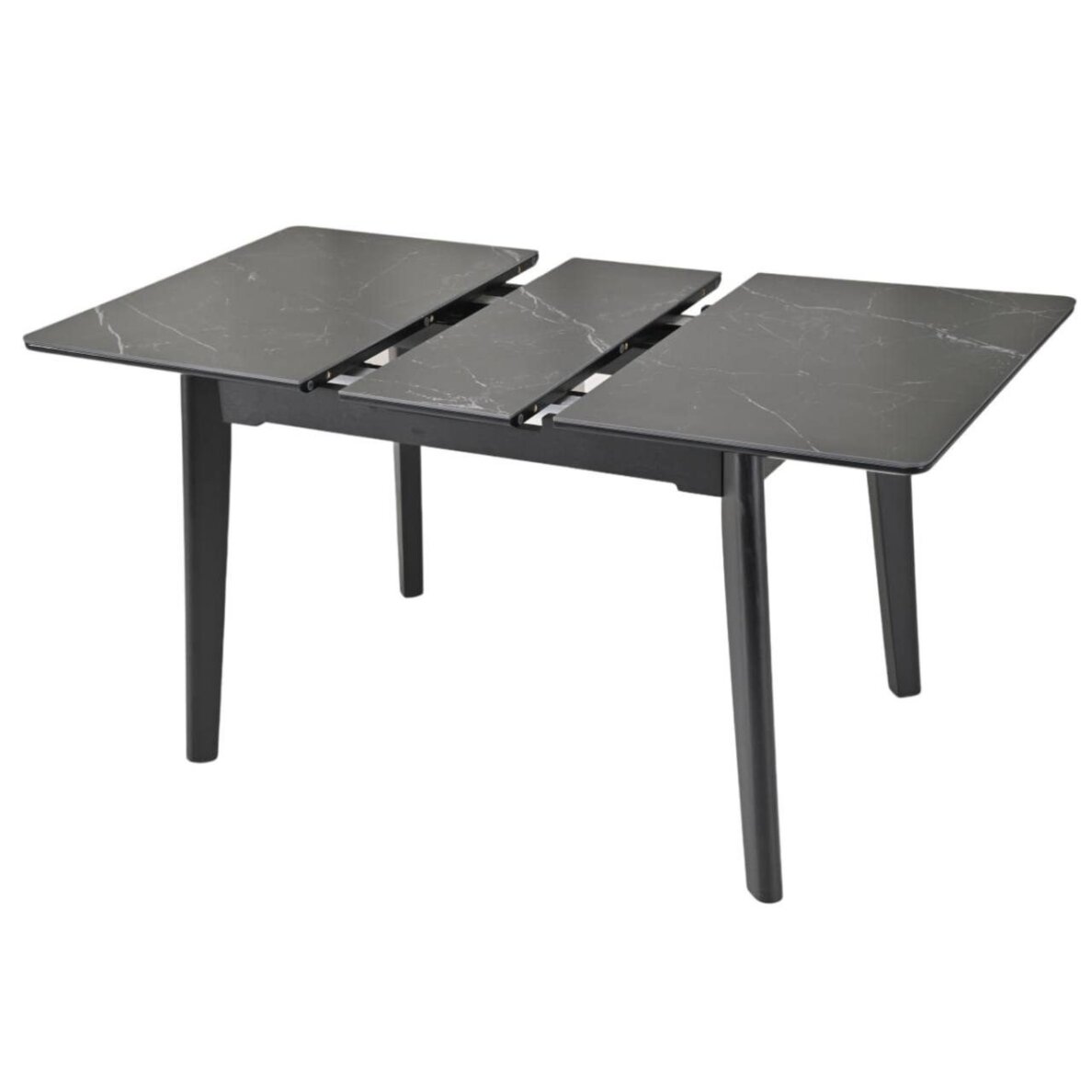 Išskleidžiamas valgomojo stalas OSTEN 140-180x80 cm, matinė juoda 4 Išskleidžiamas valgomojo stalas OSTEN 140-180x80 cm, matinė juoda 4