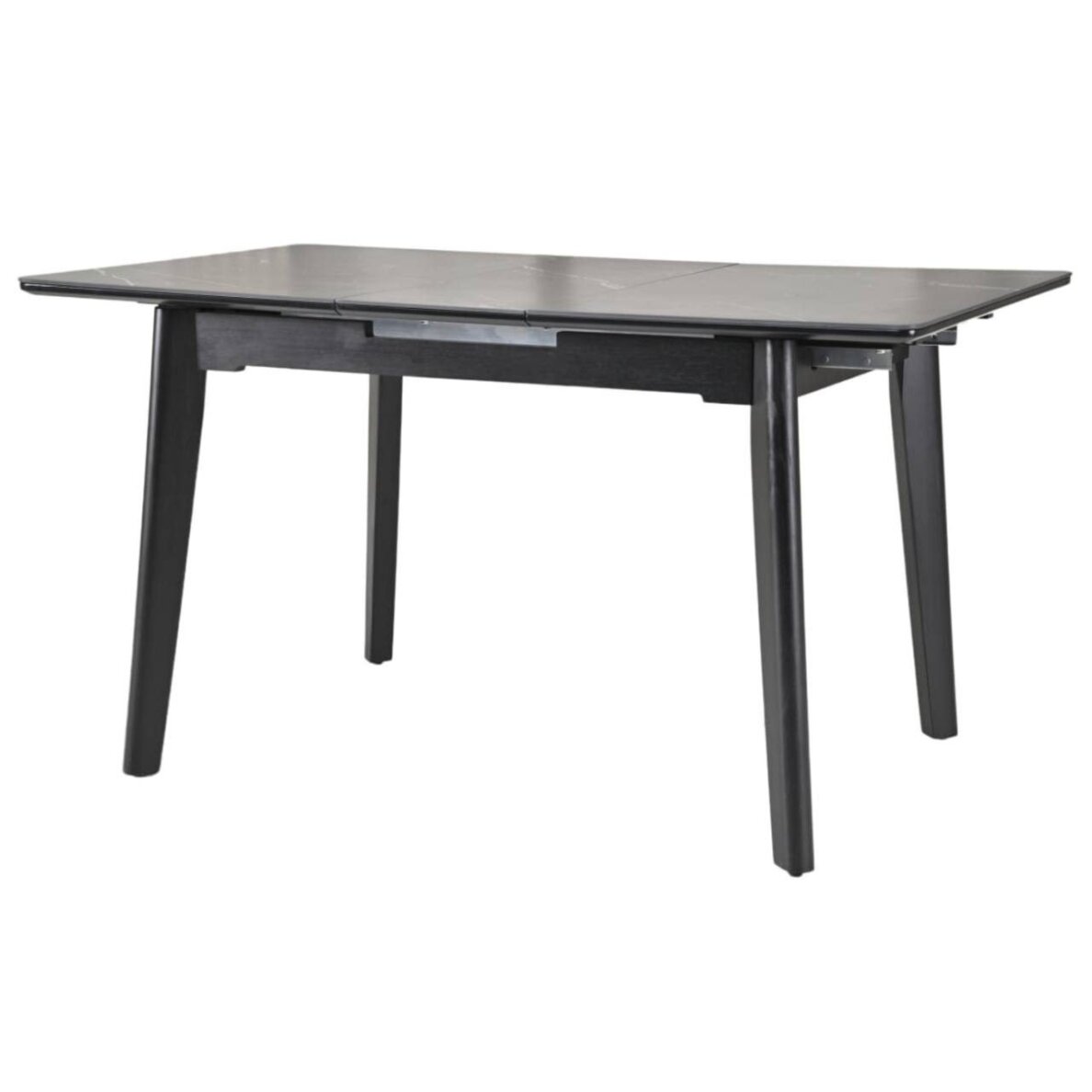 Išskleidžiamas valgomojo stalas OSTEN 140-180x80 cm, matinė juoda Išskleidžiamas valgomojo stalas OSTEN 140-180x80 cm, matinė juoda