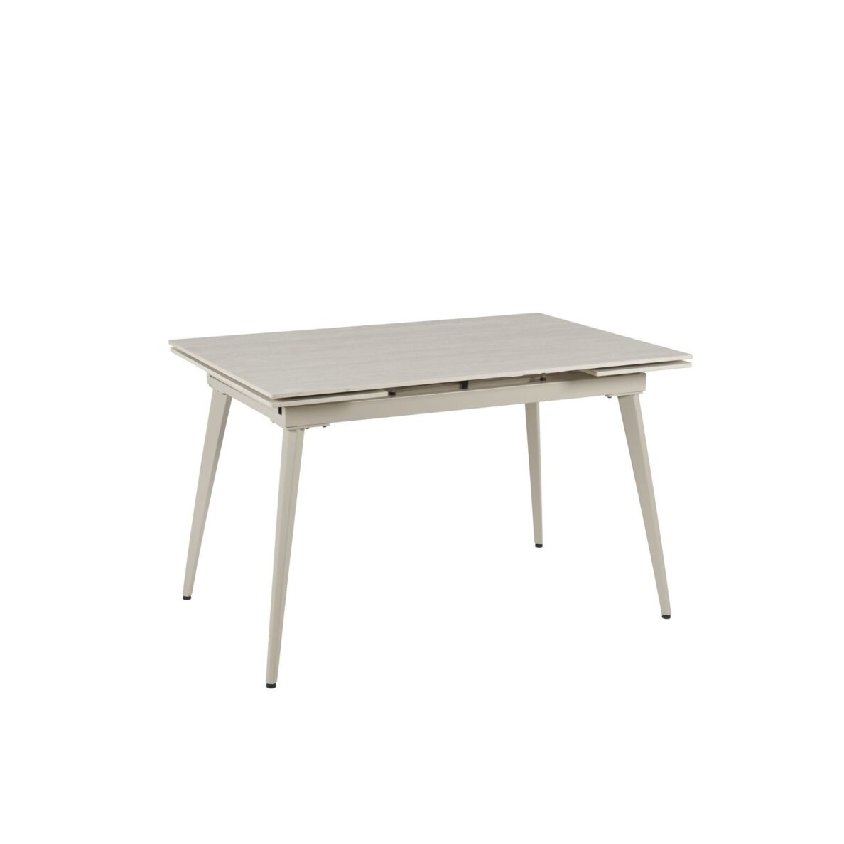 Išskleidžiamas valgomojo stalas REEF 120-180x80 cm, matinis šviesus travertinas, pilkos kojos 1