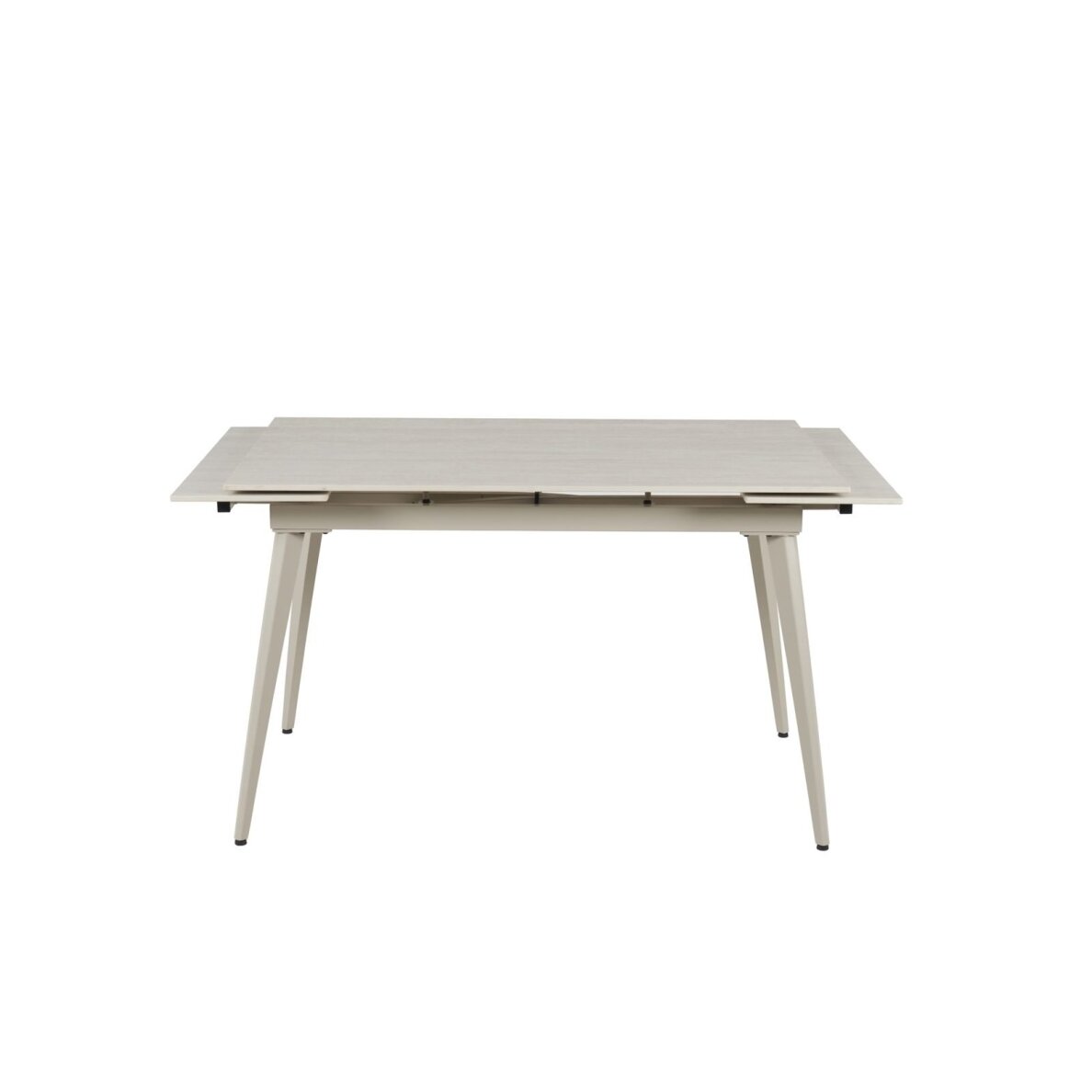 Išskleidžiamas valgomojo stalas REEF 120-180x80 cm, matinis šviesus travertinas, pilkos kojos 2