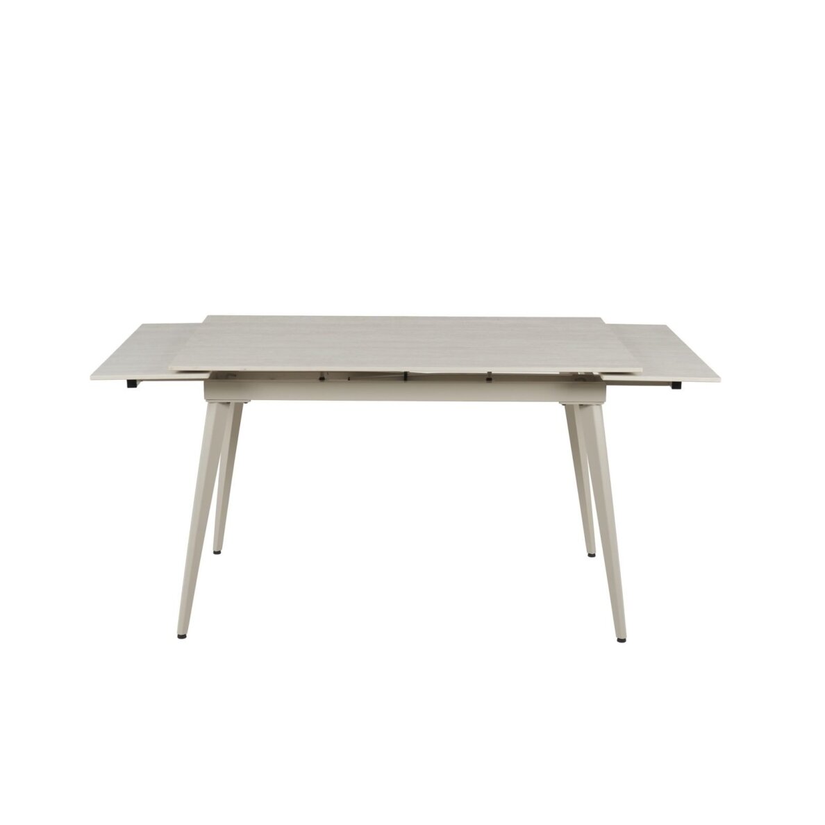 Išskleidžiamas valgomojo stalas REEF 120-180x80 cm, matinis šviesus travertinas, pilkos kojos 3