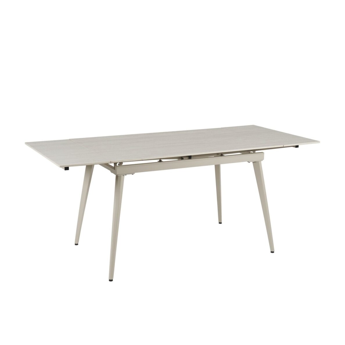 Išskleidžiamas valgomojo stalas REEF 120-180x80 cm, matinis šviesus travertinas, pilkos kojos 5