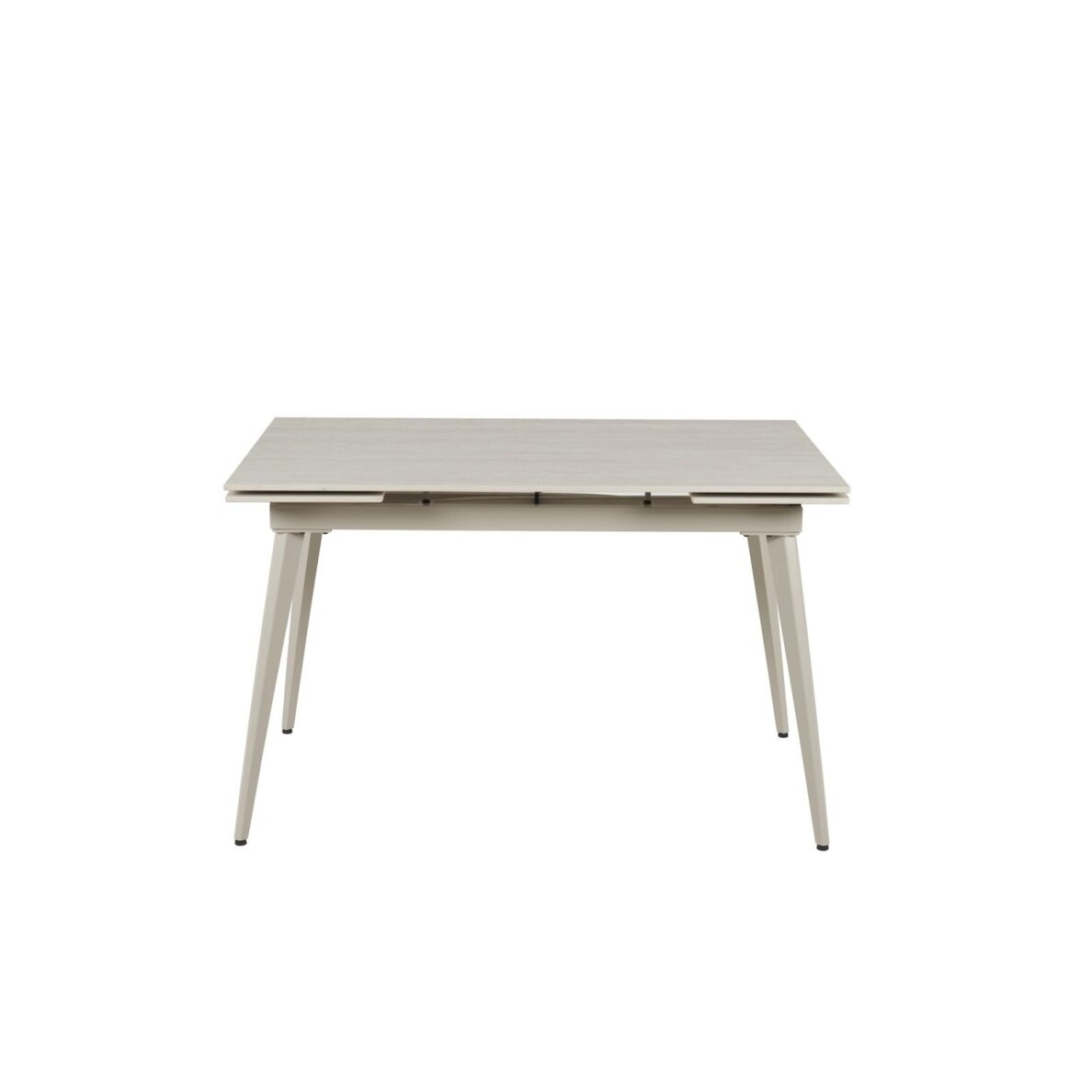 Išskleidžiamas valgomojo stalas REEF 120-180x80 cm, matinis šviesus travertinas, pilkos kojos Išskleidžiamas valgomojo stalas REEF 120-180x80 cm, matinis šviesus travertinas, pilkos kojos
