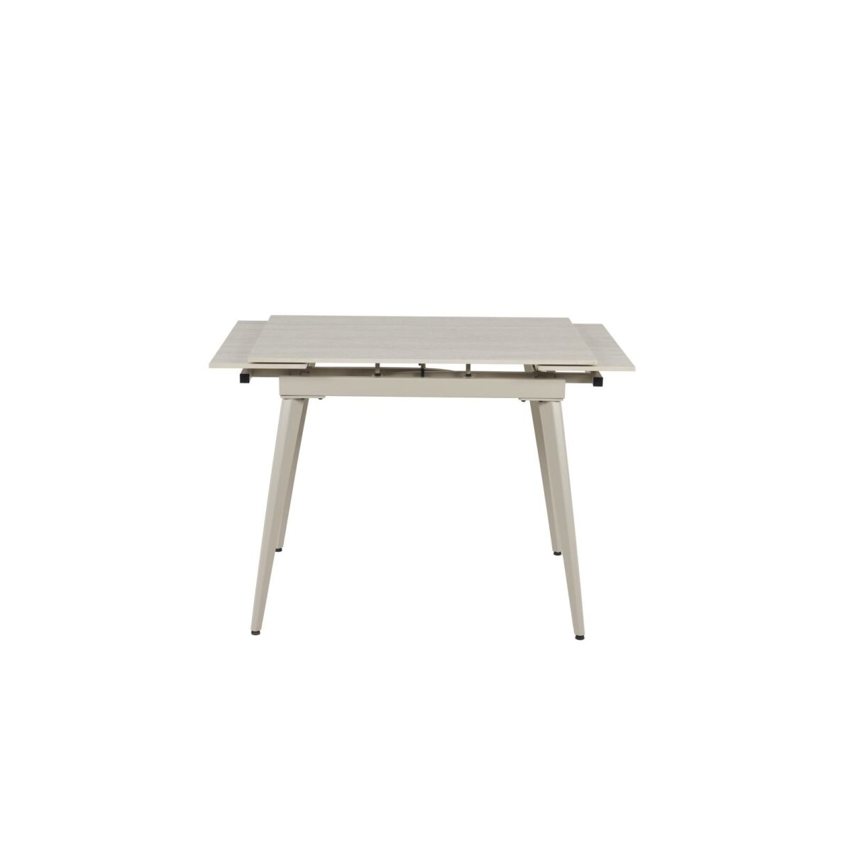 Išskleidžiamas valgomojo stalas REEF 90-140x70 cm, matinis šviesus travertinas, pilkos kojos 2