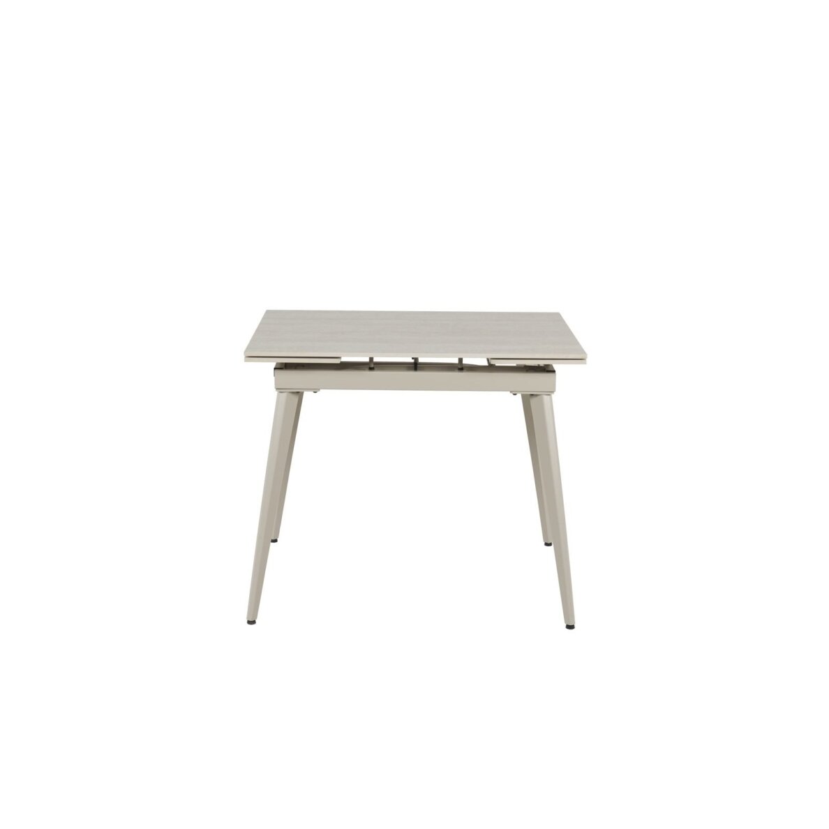 Išskleidžiamas valgomojo stalas REEF 90-140x70 cm, matinis šviesus travertinas, pilkos kojos Išskleidžiamas valgomojo stalas REEF 90-140x70 cm, matinis šviesus travertinas, pilkos kojos