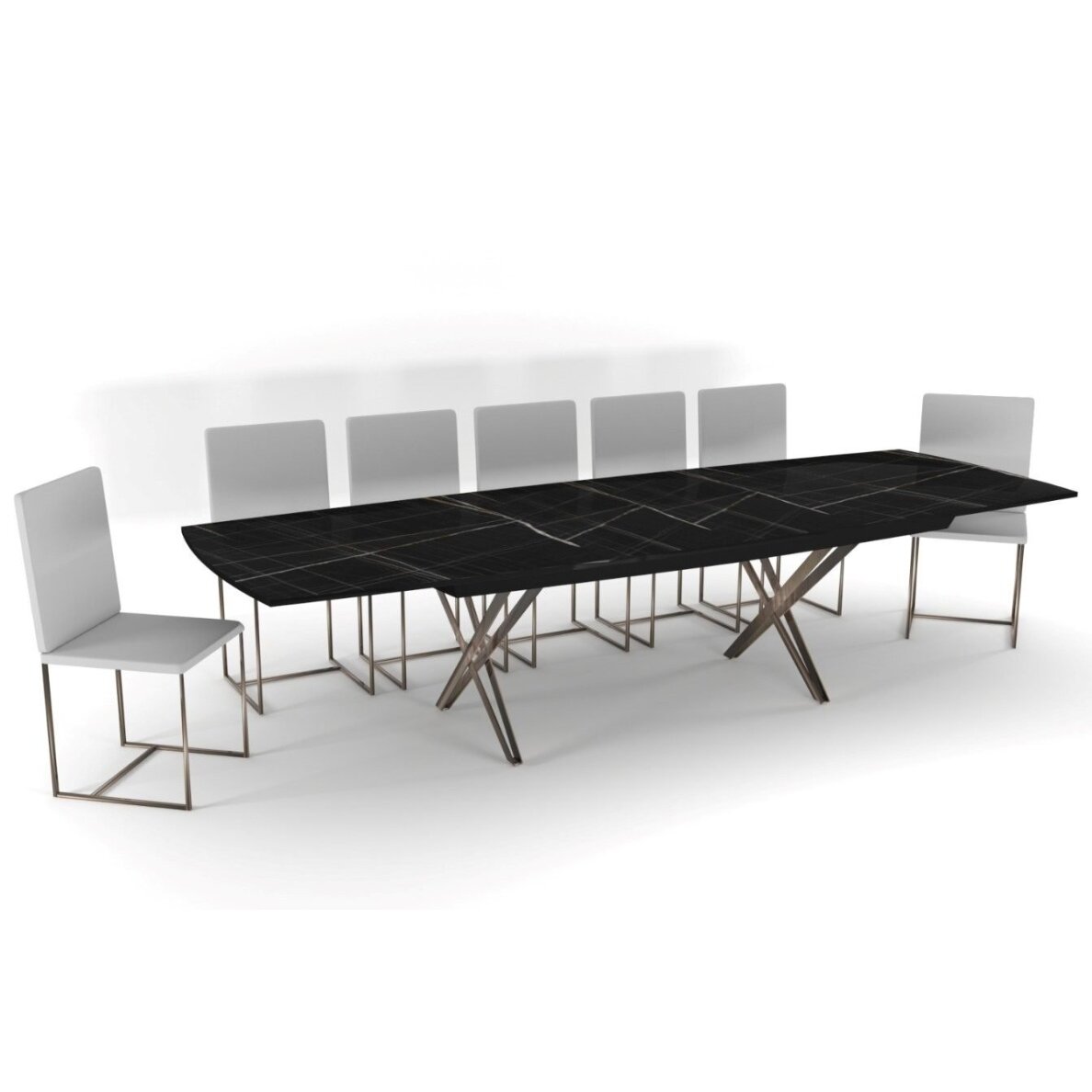 Išskleidžiamas valgomojo stalas SHINE 158-248x100 cm, blizgi Bianco 3 Išskleidžiamas valgomojo stalas SHINE 158-248x100 cm, blizgi Bianco 3