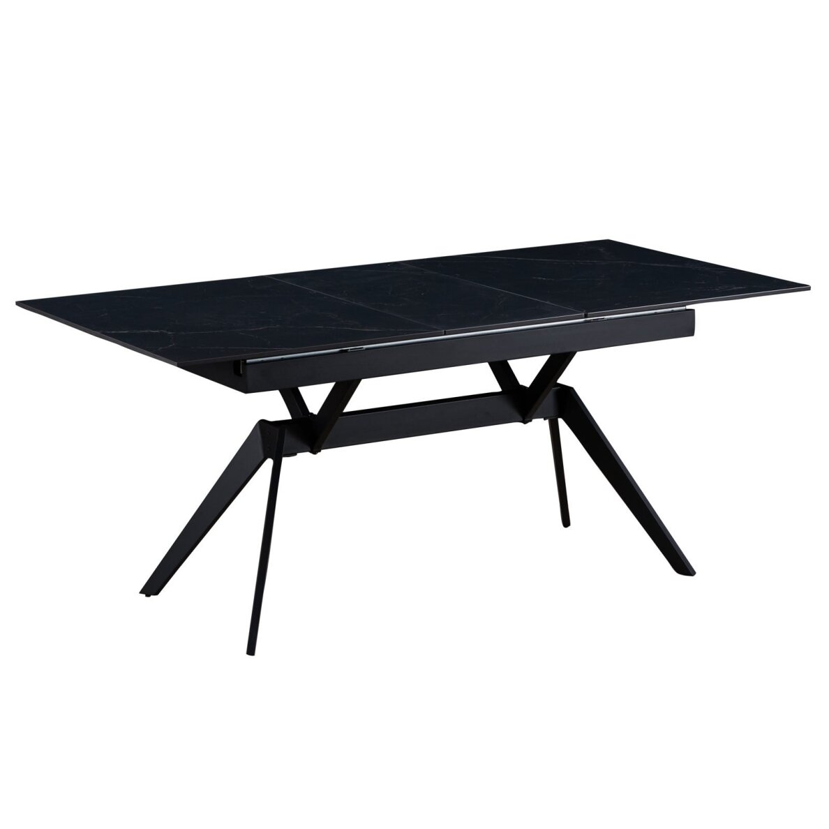 Išskleidžiamas valgomojo stalas TURS 140-180x90 cm, juoda 2 Išskleidžiamas valgomojo stalas TURS 140-180x90 cm, juoda 2