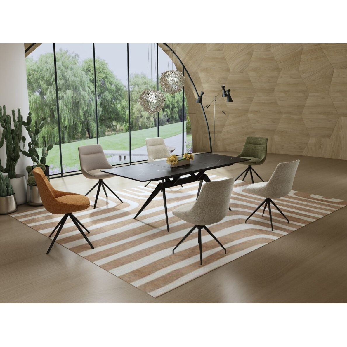 Išskleidžiamas valgomojo stalas TURS 140-180x90 cm, juoda 5 Išskleidžiamas valgomojo stalas TURS 140-180x90 cm, juoda 5