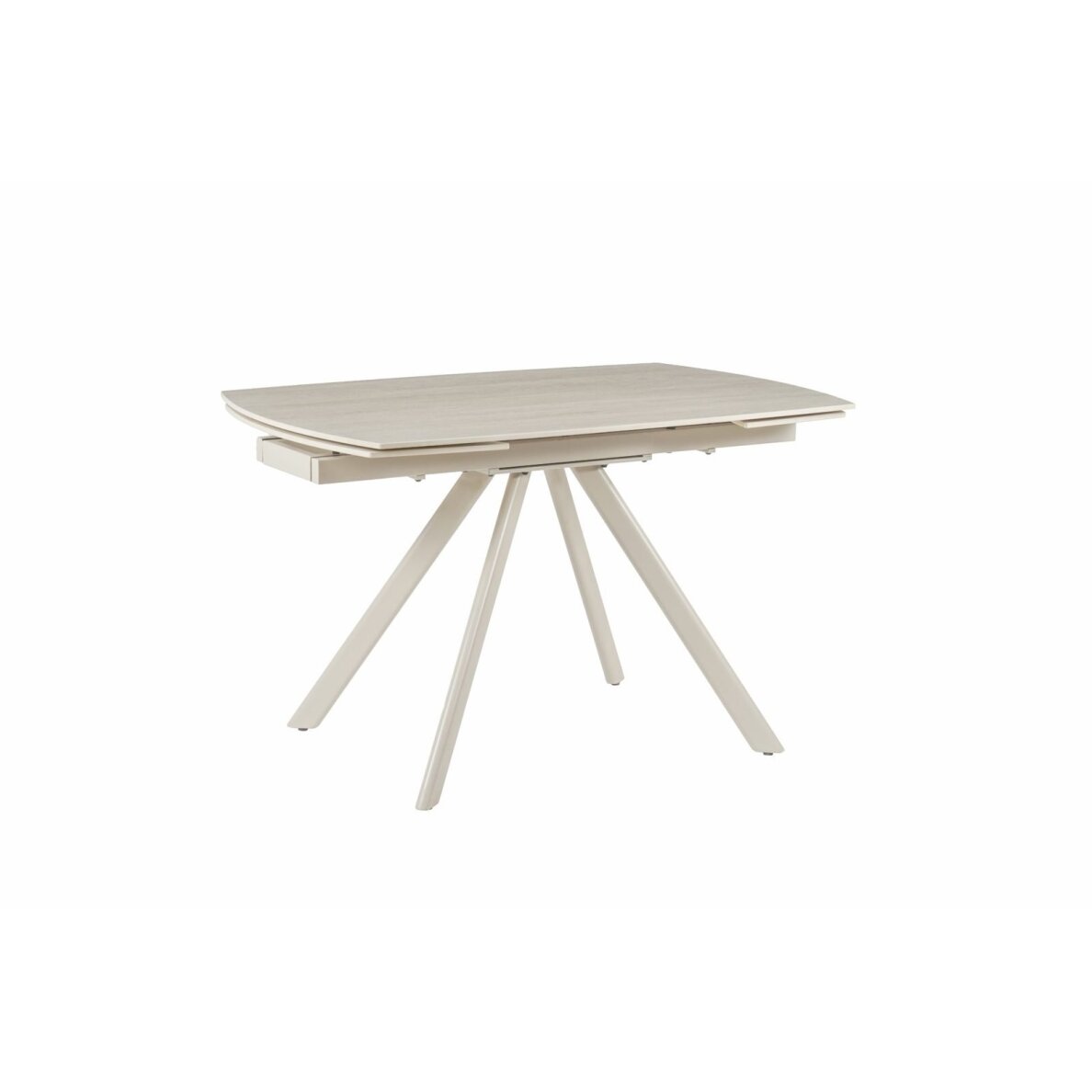 Išskleidžiamas valgomojo stalas URSA 125-180x80 cm, matinis tamsus travertinas, pilkos kojos 3