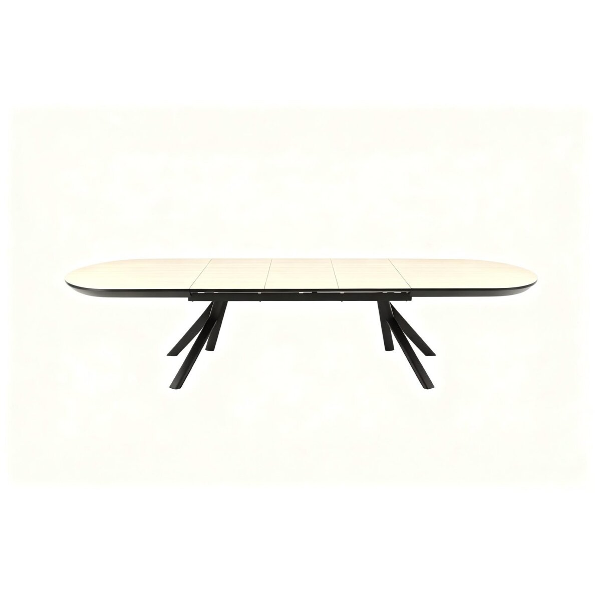 Išskleidžiamas valgomojo stalas WESTO 220-370x100 cm, šviesus travertinas 2 Išskleidžiamas valgomojo stalas WESTO 220-370x100 cm, šviesus travertinas 2