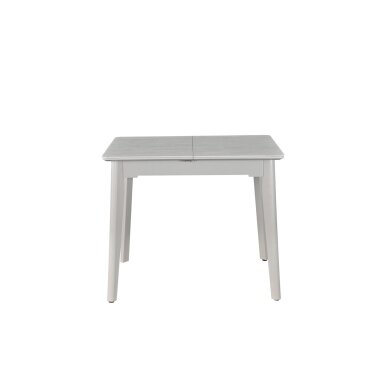 Išskleidžiamas valgomojo stalas CARINA 90-120x70 cm, auksinis travertinas, pilkos kojos Išskleidžiamas valgomojo stalas CARINA 90-120x70 cm, auksinis travertinas, pilkos kojos