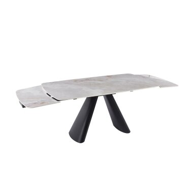 Išskleidžiamas valgomojo stalas CORVUS 165-240x90 cm, blizgi balta