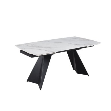 Išskleidžiamas valgomojo stalas ECLIPSE 165-240x90 cm, matinė balta su auksu
