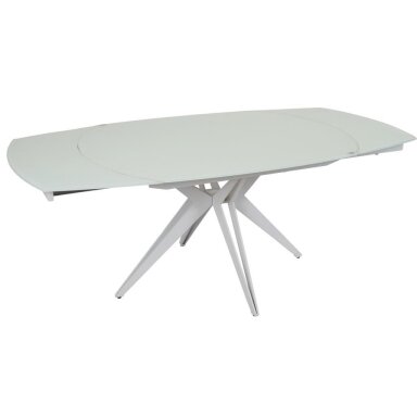 Išskleidžiamas valgomojo stalas HT93018 130-190x100 cm, baltas stiklas