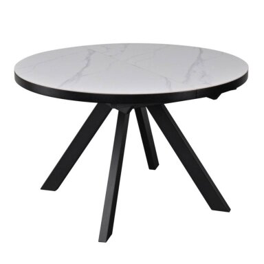 Išskleidžiamas valgomojo stalas LYRA 120-160x120 cm, matinė balta Išskleidžiamas valgomojo stalas LYRA 120-160x120 cm, matinė balta