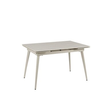 Išskleidžiamas valgomojo stalas REEF 120-180x80 cm, matinis šviesus travertinas, pilkos kojos Išskleidžiamas valgomojo stalas REEF 120-180x80 cm, matinis šviesus travertinas, pilkos kojos
