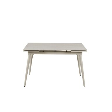 Išskleidžiamas valgomojo stalas REEF 120-180x80 cm, matinis šviesus travertinas, pilkos kojos Išskleidžiamas valgomojo stalas REEF 120-180x80 cm, matinis šviesus travertinas, pilkos kojos