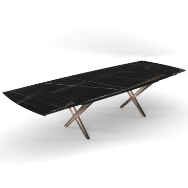 Išskleidžiamas valgomojo stalas SHINE 158-248x100 cm, blizgi Bianco