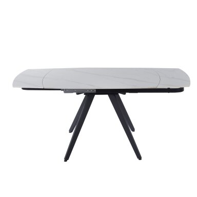Išskleidžiamas valgomojo stalas VIGO 120-180x80 cm, matinis baltas marmuras Išskleidžiamas valgomojo stalas VIGO 120-180x80 cm, matinis baltas marmuras